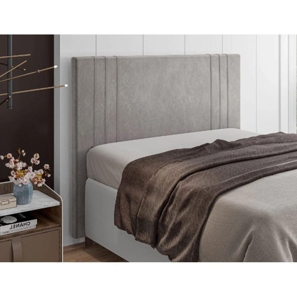 Cabeceira Queen 1,60 Italian Flex Ferrara Cinza Claro (Prata)