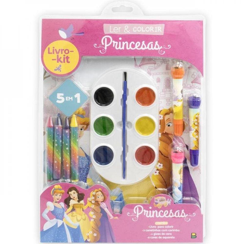Livro-Kit Ler & Colorir - Princesas
