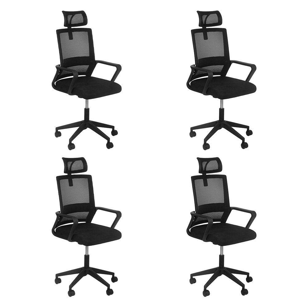 Kit 4 Cadeiras escritório rodizio office Confort