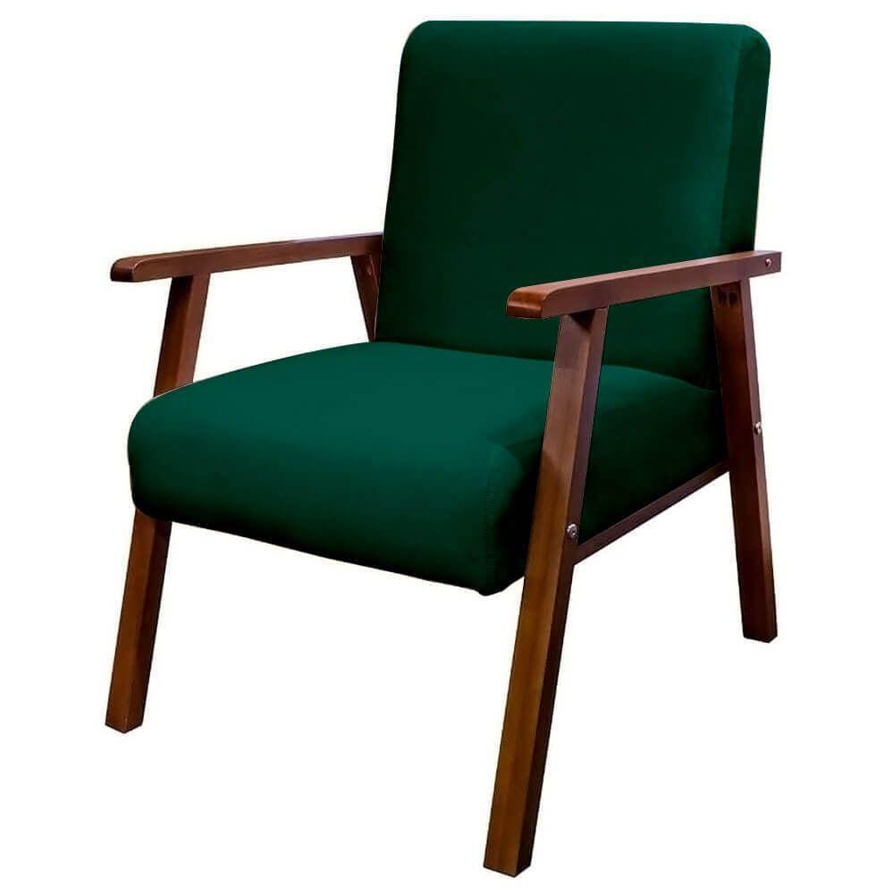 Poltrona Decorativa Bally Veludo Verde - WD Decor