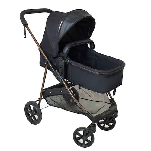 imagem-Carrinho de Bebê Galzerano Napoli 15kg com Capota Retrátil - PRETO/COBRE