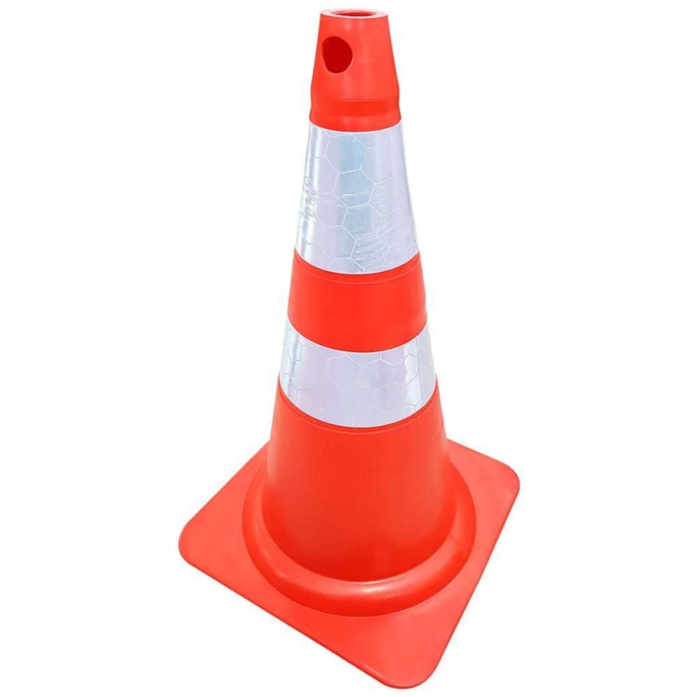 Cone Flexível Preto/ Amarelo 50cm Refletivo