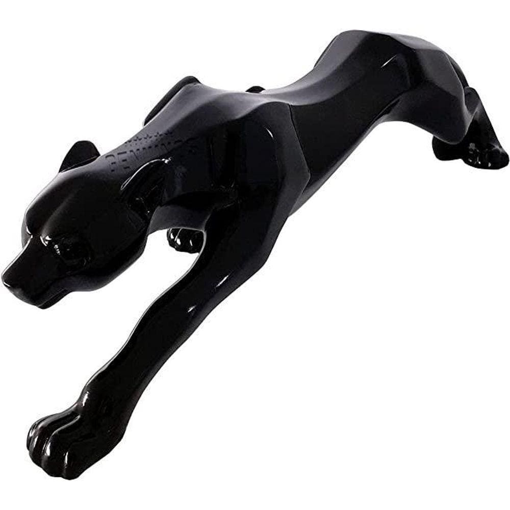Estátua Decorativa Pantera Negra Leopardo Em Resina 38 Cm