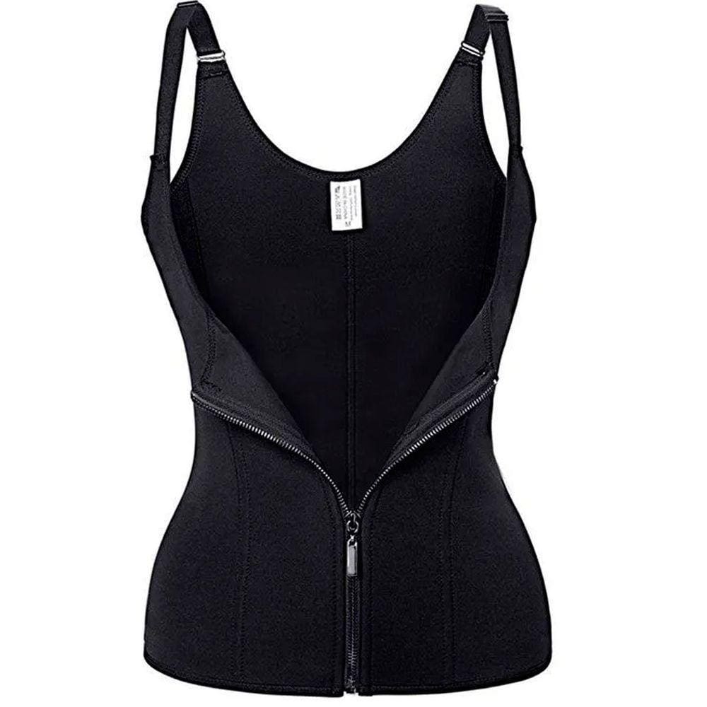 Colete Modelador Cinta Corselet Corset Neoprene Zíper Azul