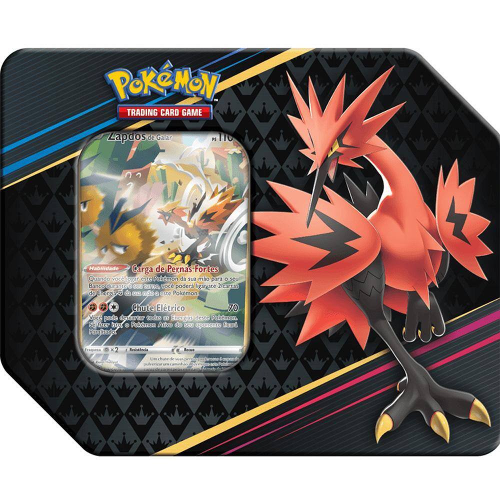 Jogo Pokémon Lata Realeza Absoluta Zapdos de Galar 31 Cartas Copag