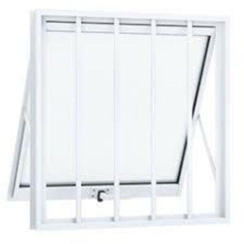 Janela Maxiar De Banheiro Com Grade 60x60 Branco [f123]