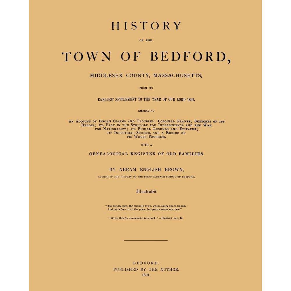 History of the Town of Bedford