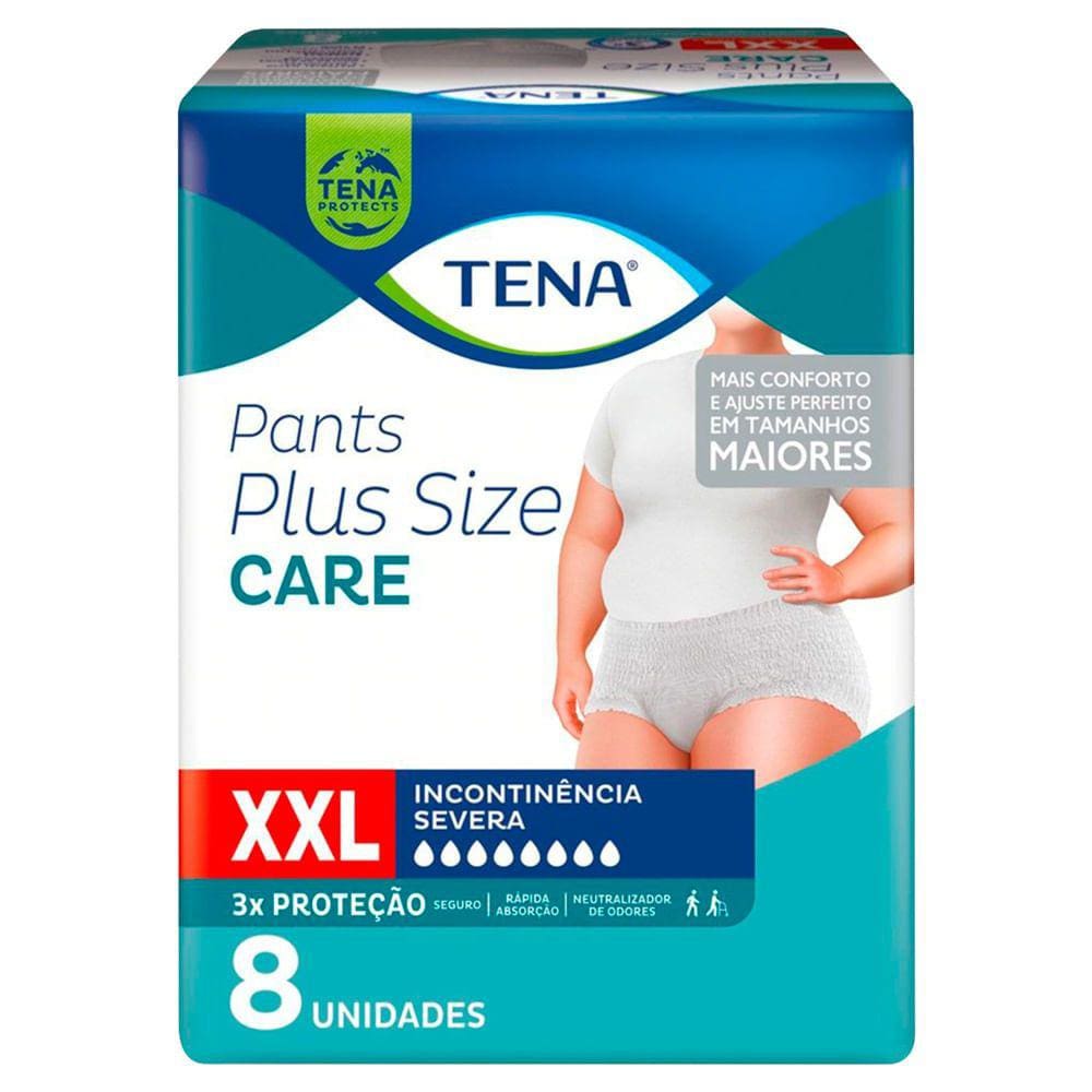 Roupa Íntima Tena Pants Plus Size Care XXL 8 Unidades