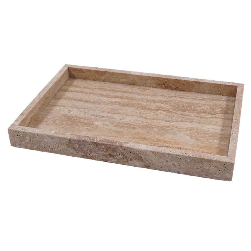Bandeja Decorativa Retangular em Pedra 30cm KU0072 BTC
