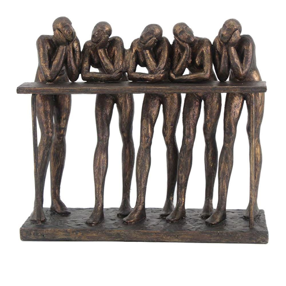 Escultura Decorativa em Resina Cobre Envelhecido 24cm NA0924 BTC