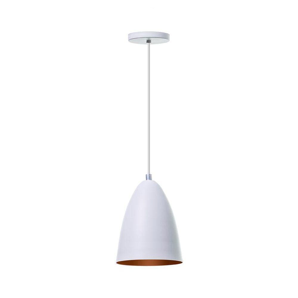 Lustre Pendente Bala Alumínio P Branco 16Cm