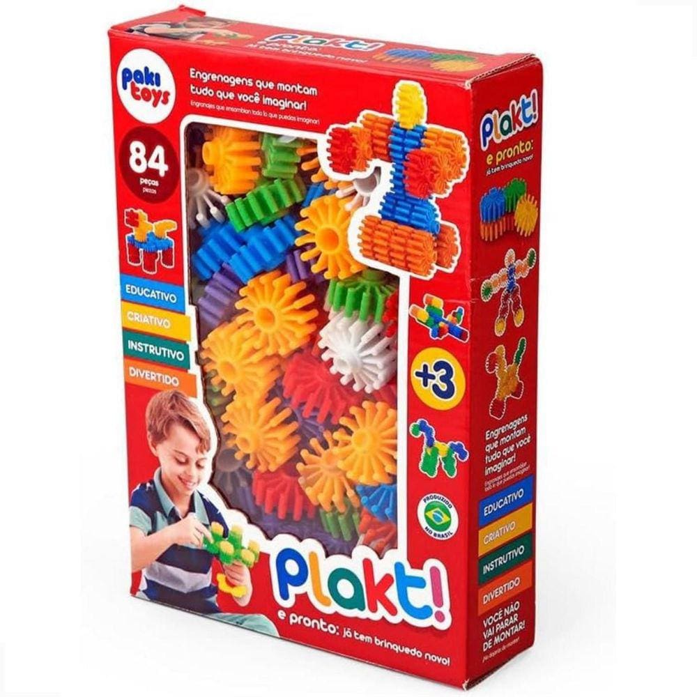 Brinquedo Montar Plakt Engrenagem Educativo Criativo 84 Peças