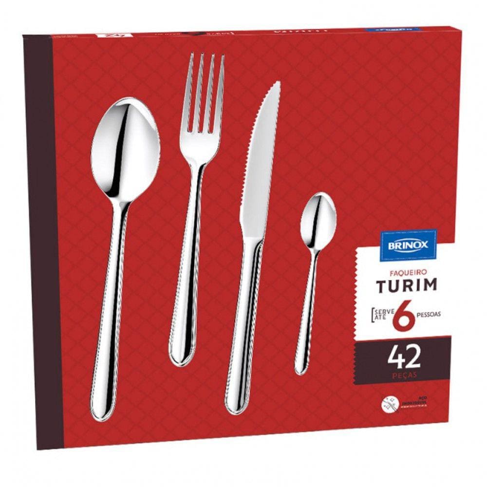 Faqueiro 42 Peças Brinox Inox Turim