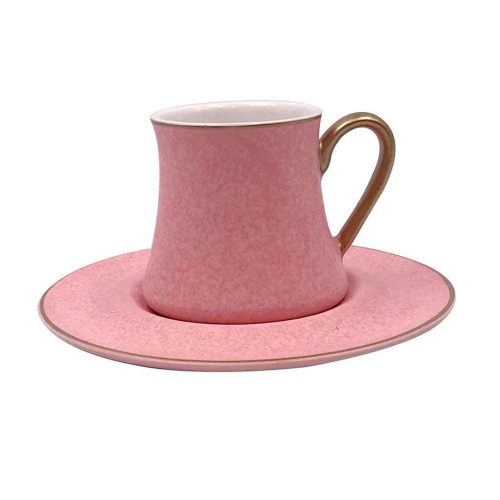 Jogo Xícaras para Café Galet Porcelana New Bone Rosa 80ml 6un L`hermitage