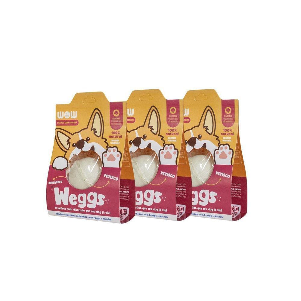 Kit Petiscos Naturais para Cães Weggs Frango - WOW Labs