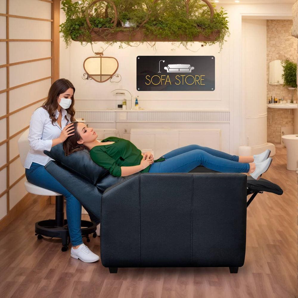 Poltrona Reclinável para Extensão de Cílios e Estética Hera Corino Preto SOFA STORE