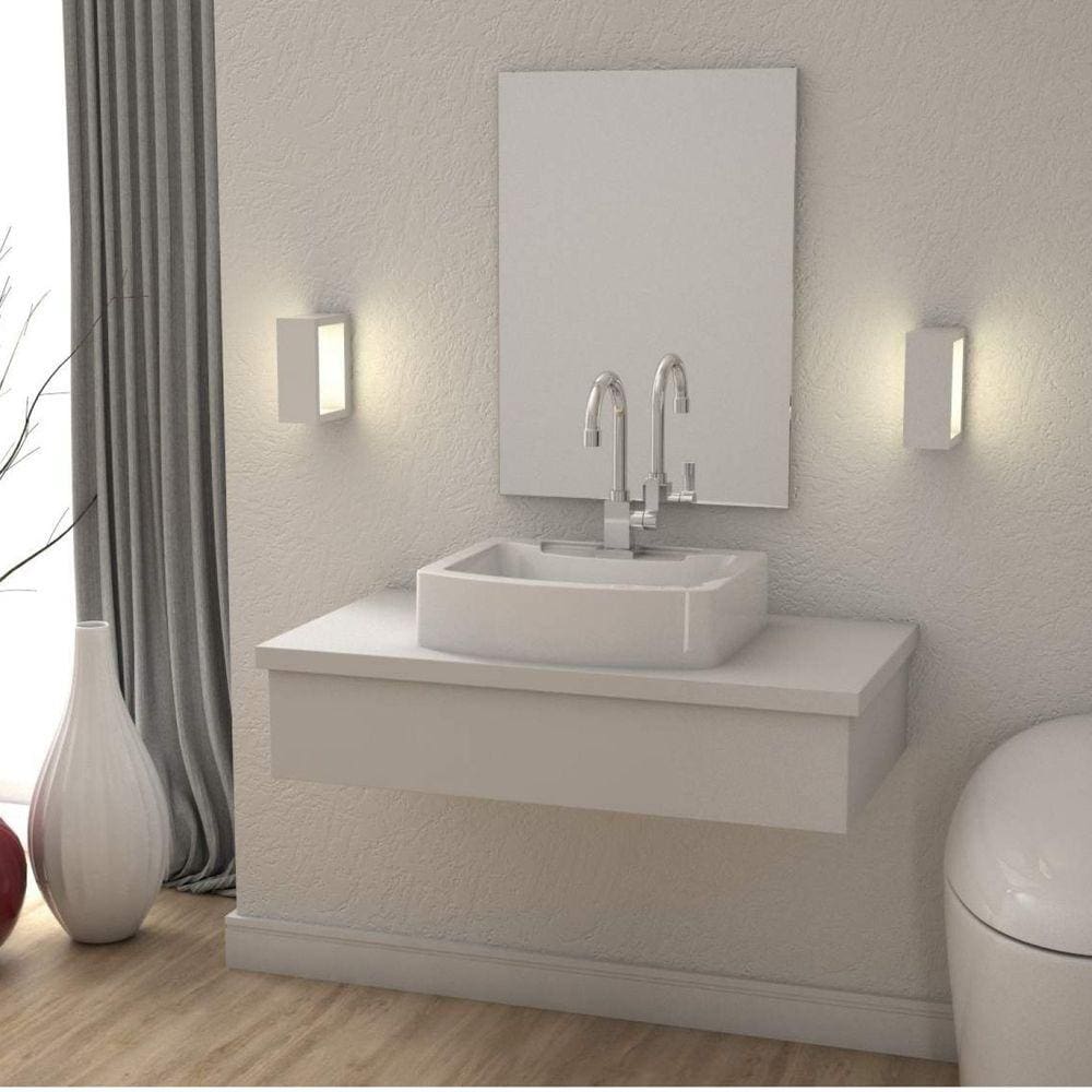 Bancada para Banheiro 80cm com Cuba Aria RT41 800w Metrópole Compace Branco Chess