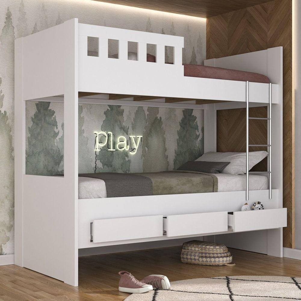 Beliche Solteiro 3 Gavetas Foscarini Branco