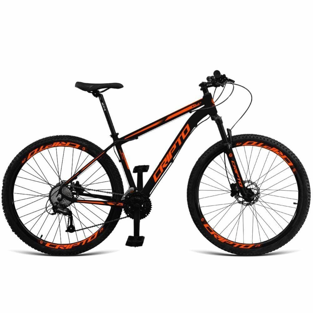 Bicicleta Aro 29 Cripto 24 Marchas Shimano Freios Hidraulico - Preto-laranja - 15” Preto-laranja