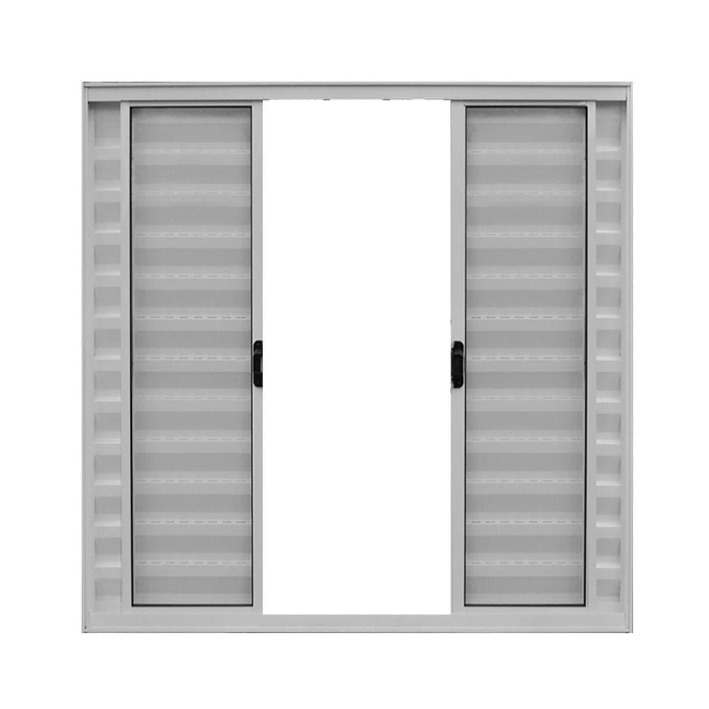 Janela de Alumínio Veneziana 100x100cm 6 Folhas Hale Esquadrias Branco