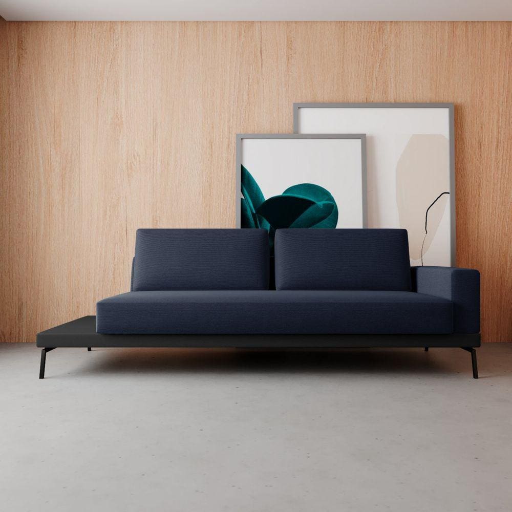 Sofá Living para 3 Lugares 210cm Game Azul Jeans