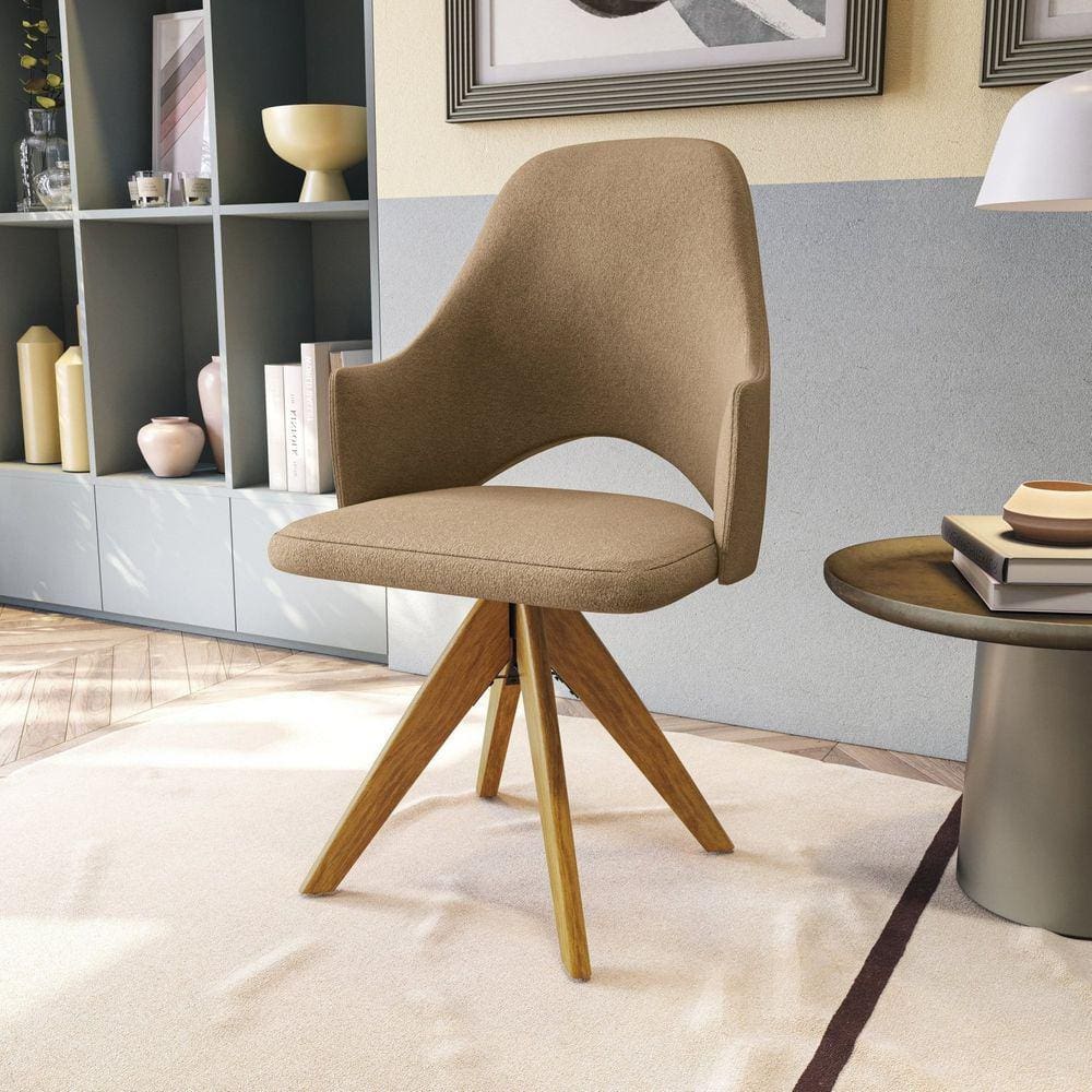Poltrona Decorativa para Sala de Estar Siena Caramelo