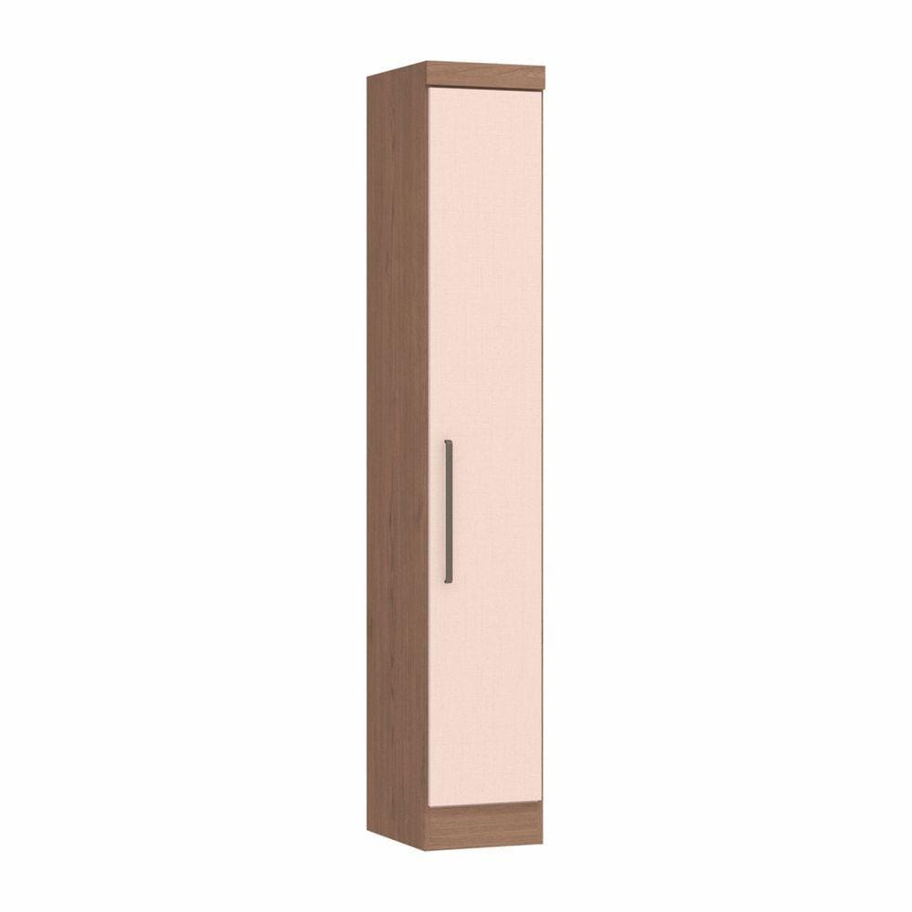 Guarda Roupa Modulado 1 Porta Infinity Móveis Castro Macadâmia/Blush Line