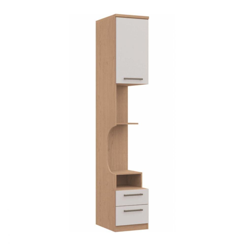 Módulo Mesa de Cabeceira 1 Porta 2 Gavetas Elegance Móveis Castro Angelin/Blanc