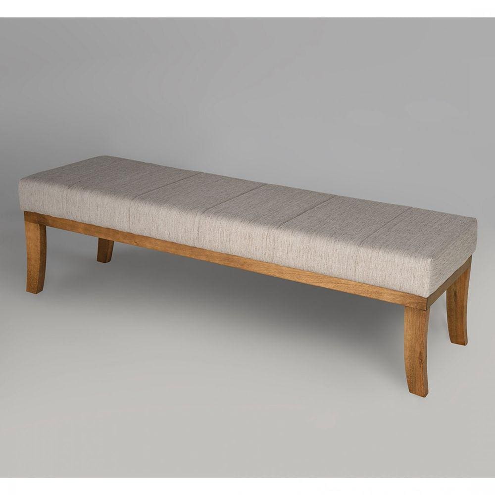Puff para Quarto Linho 140cm Lucia Sofani Bege/Marroml