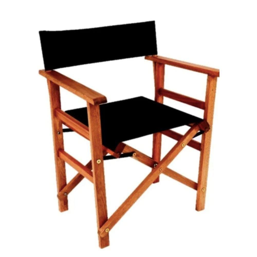 Cadeira para Jardim Estilo Diretor de Cinema Cedro Rosa Madeira Madeira