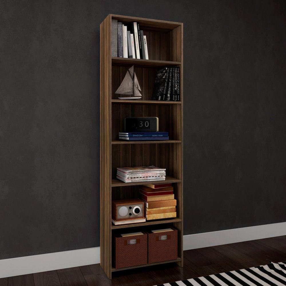 Estante Livreiro 5 Prateleiras LV200 DJD Móveis Castanho