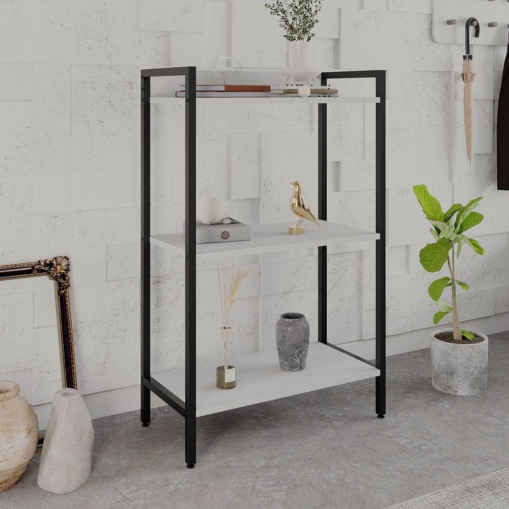 Estante para Livros Industrial Aço Multiuso 3 Prateleiras 104x60cm Active Yescasa Branco Chess