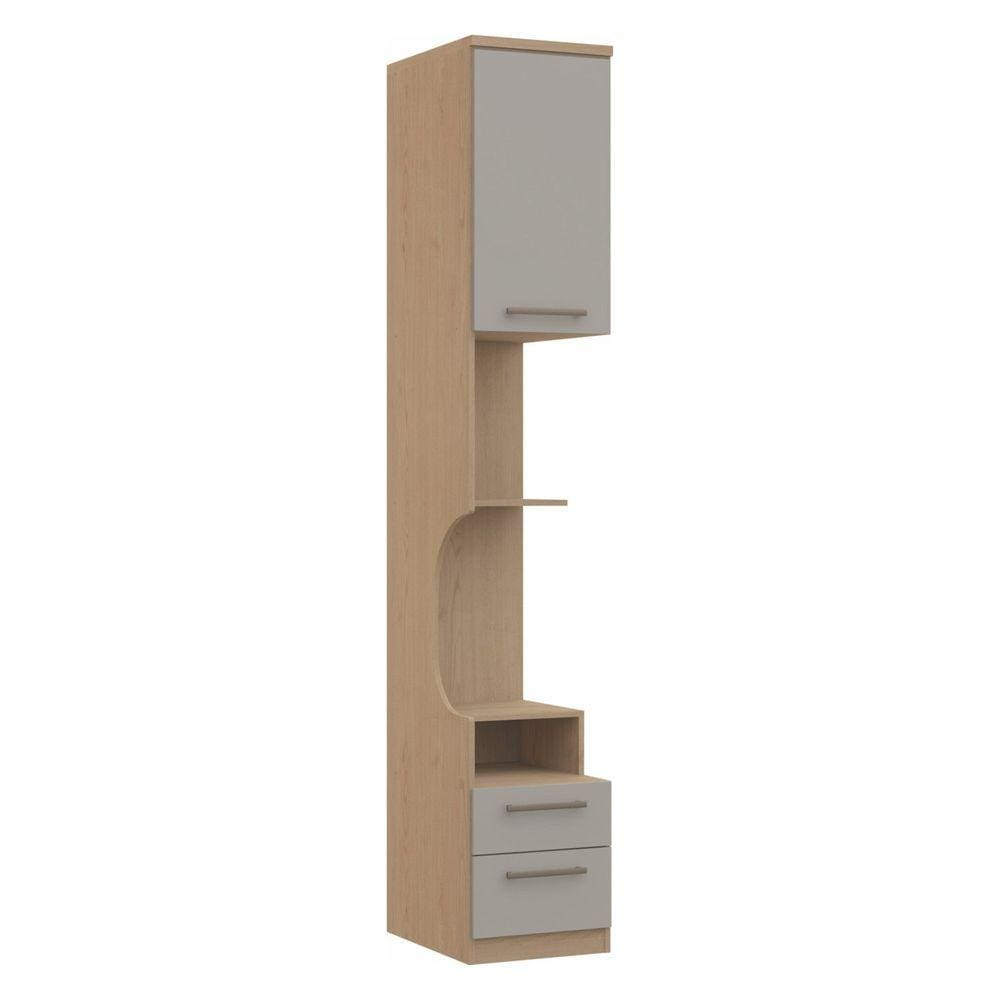 Módulo Mesa de Cabeceira 1 Porta 2 Gavetas Elegance Móveis Castro Angelin/Níquel