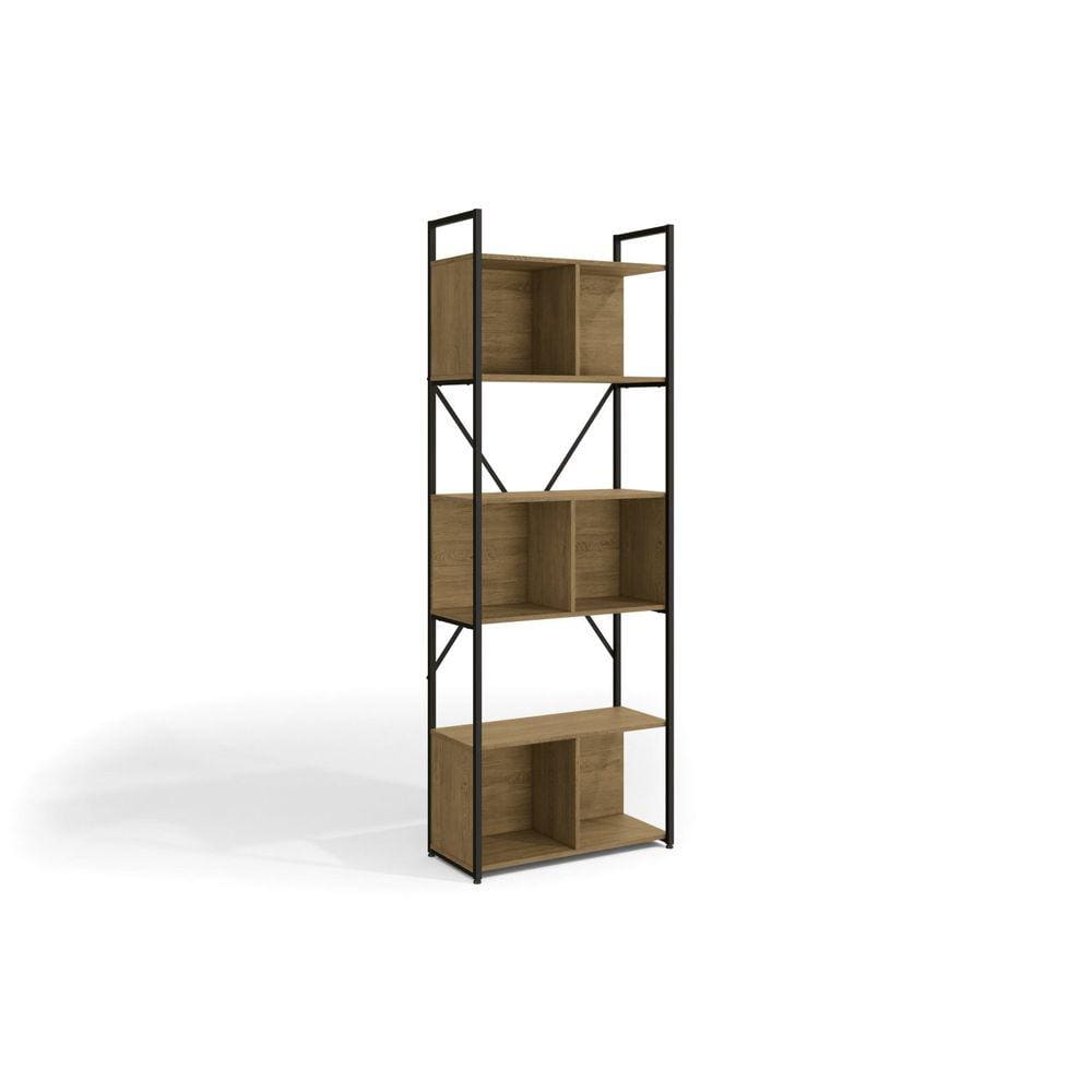 Estante Alta com 3 Nichos Kappesberg Freijó/Preto Fosco