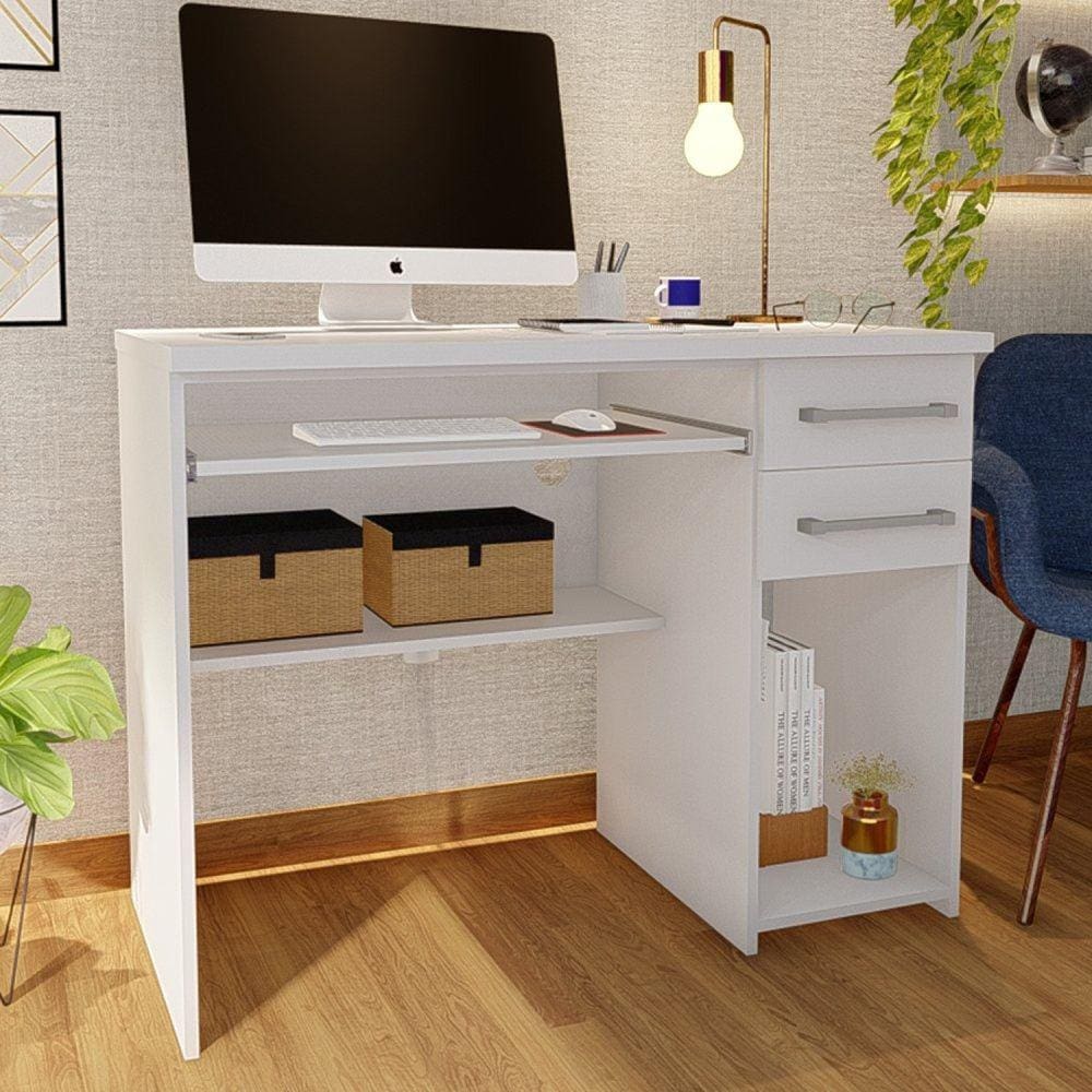 Mesa para Computador 2 Gavetas 9665 oscarini Branco