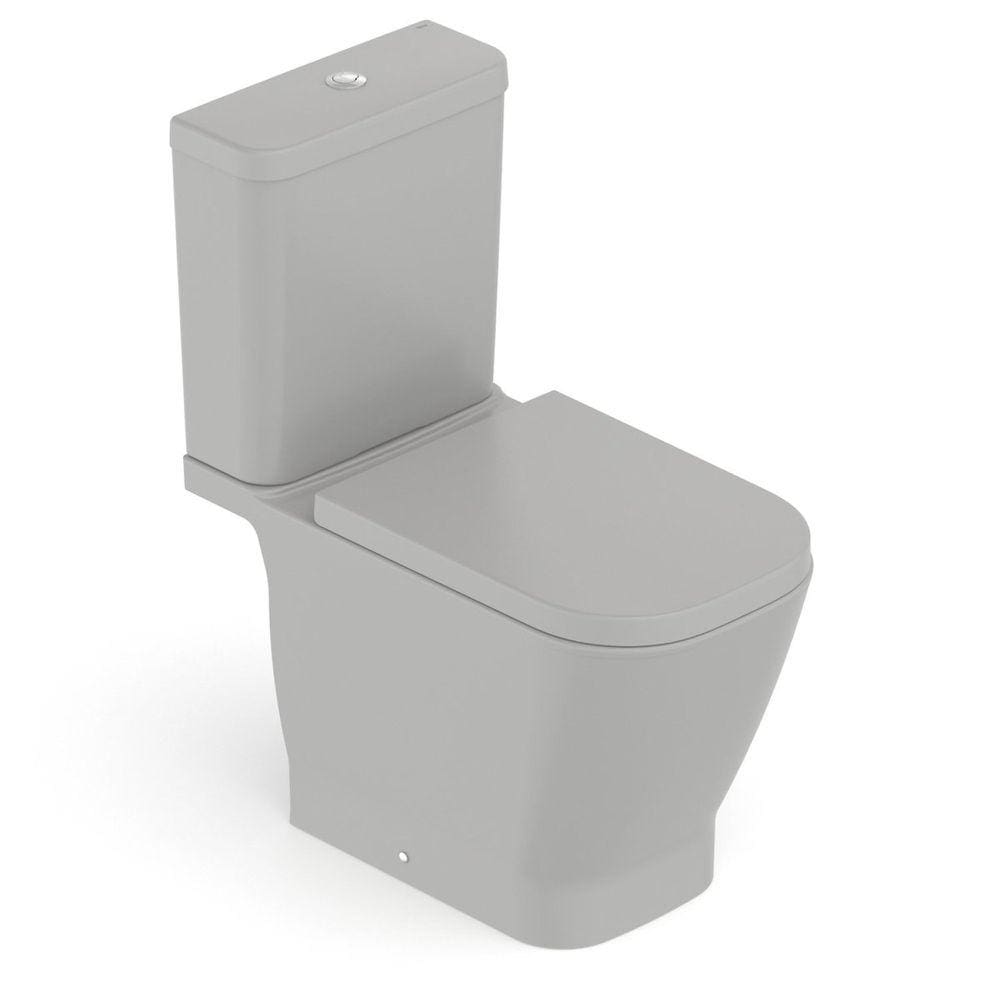 Kit Vaso Sanitário com Caixa Acoplada e Assento Soft Close Gap Roca Stone Fosco