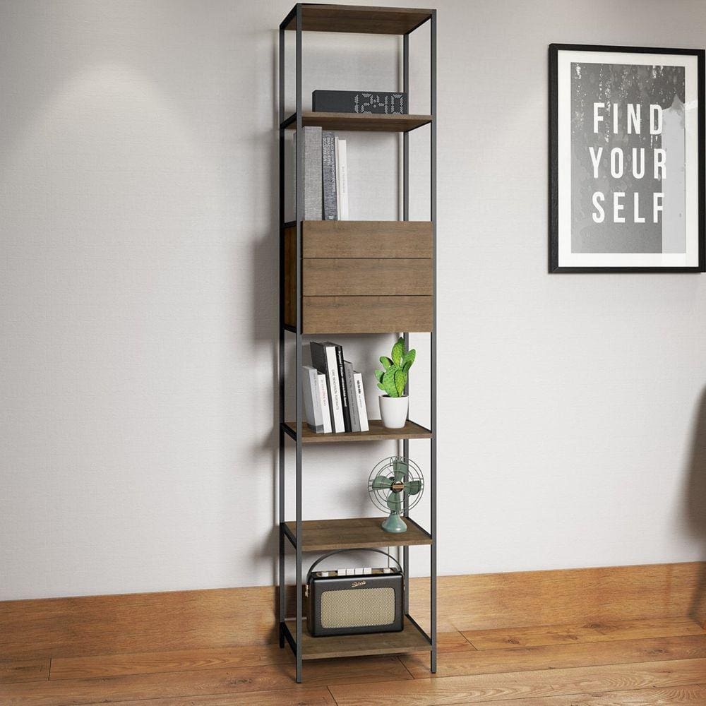 Estante para Livros Multiuso Industrial 3 Gavetas 5 Prateleiras Artesano Vermont/Preto