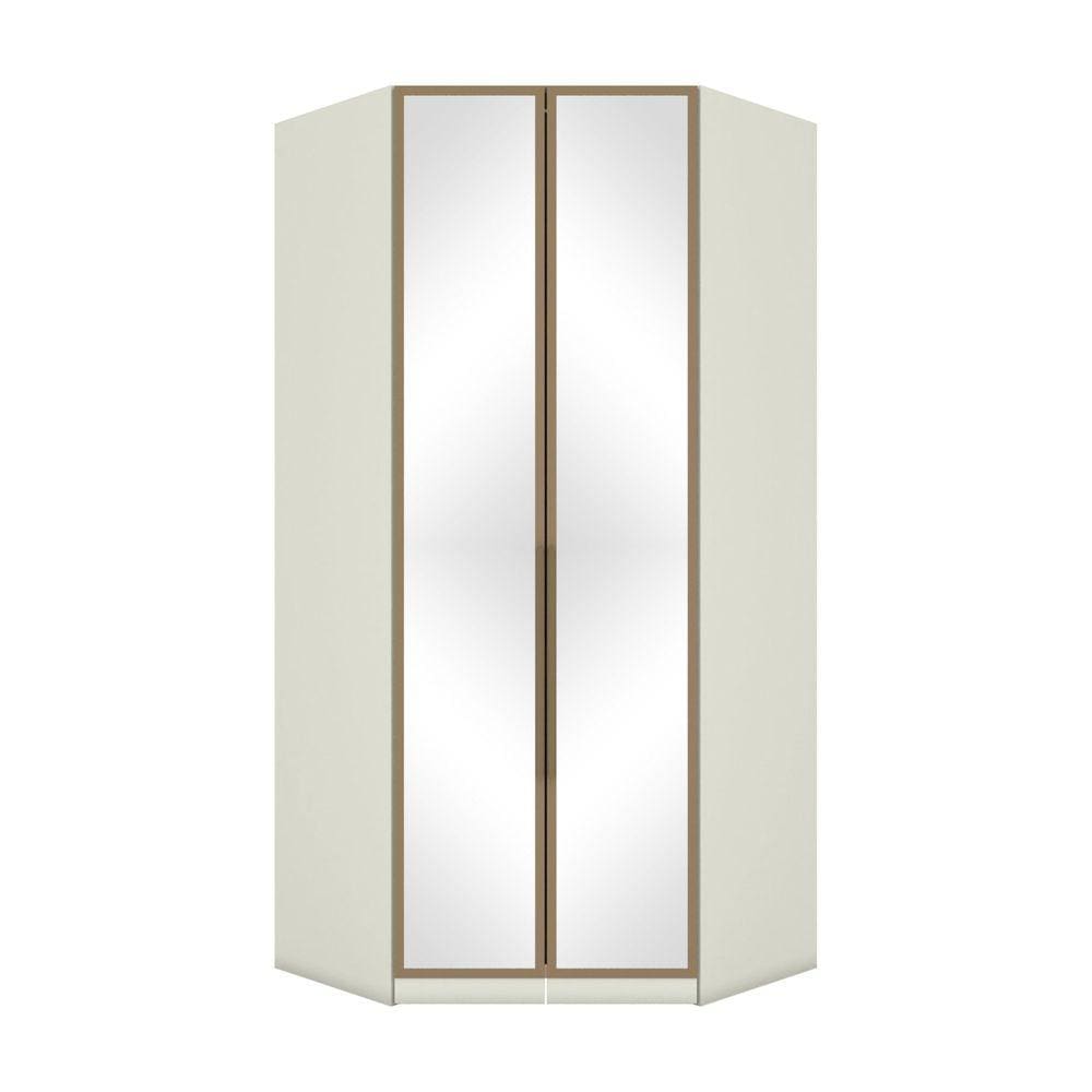 Guarda Roupa Canto Closet Modulado 2 Portas com Espelho Seletto Henn Areia HP / Jequitibá