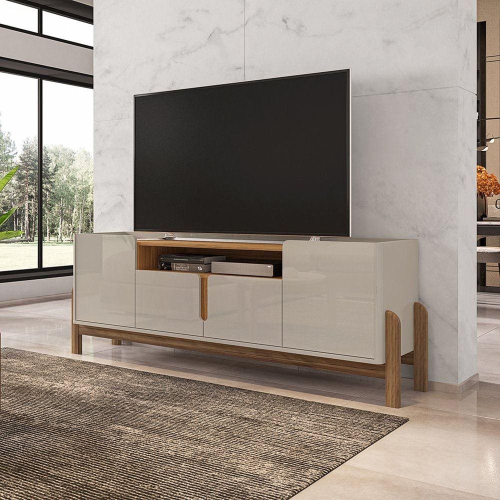 Rack para TV até 60 Polegadas 190cm 4 Portas Lizz Versátile Casa D Off White/Cedro
