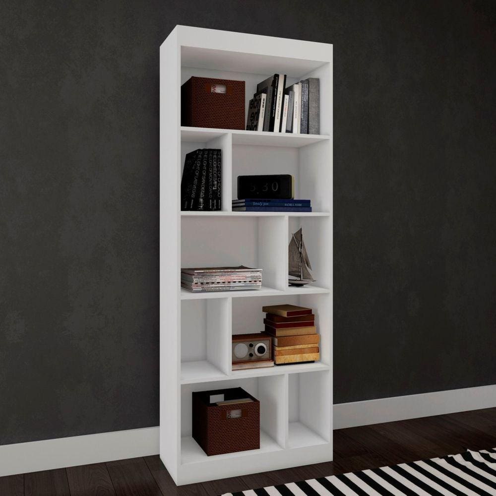 Estante Livreiro 4 Prateleiras LV300 DJD Móveis Branco