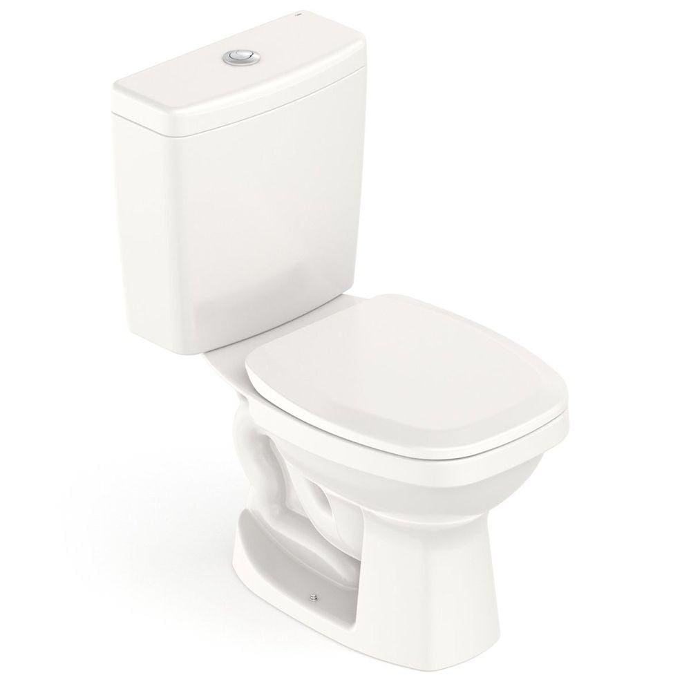 Kit Vaso Sanitário com Caixa Acoplada e Assento Like Celite Pergamon Brilhante