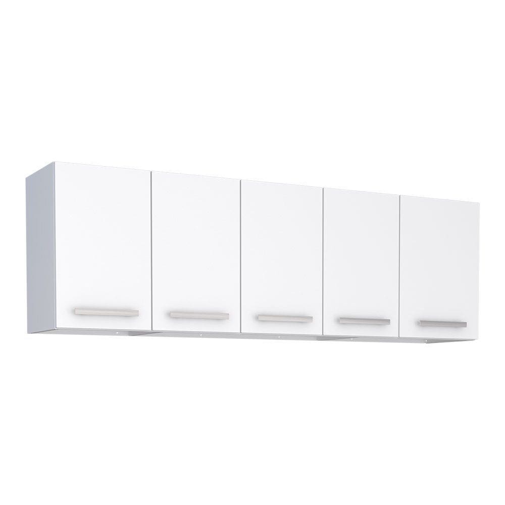 Armário Aéreo de Cozinha em Aço 180cm 5 Portas Vênus Cozimax Branco