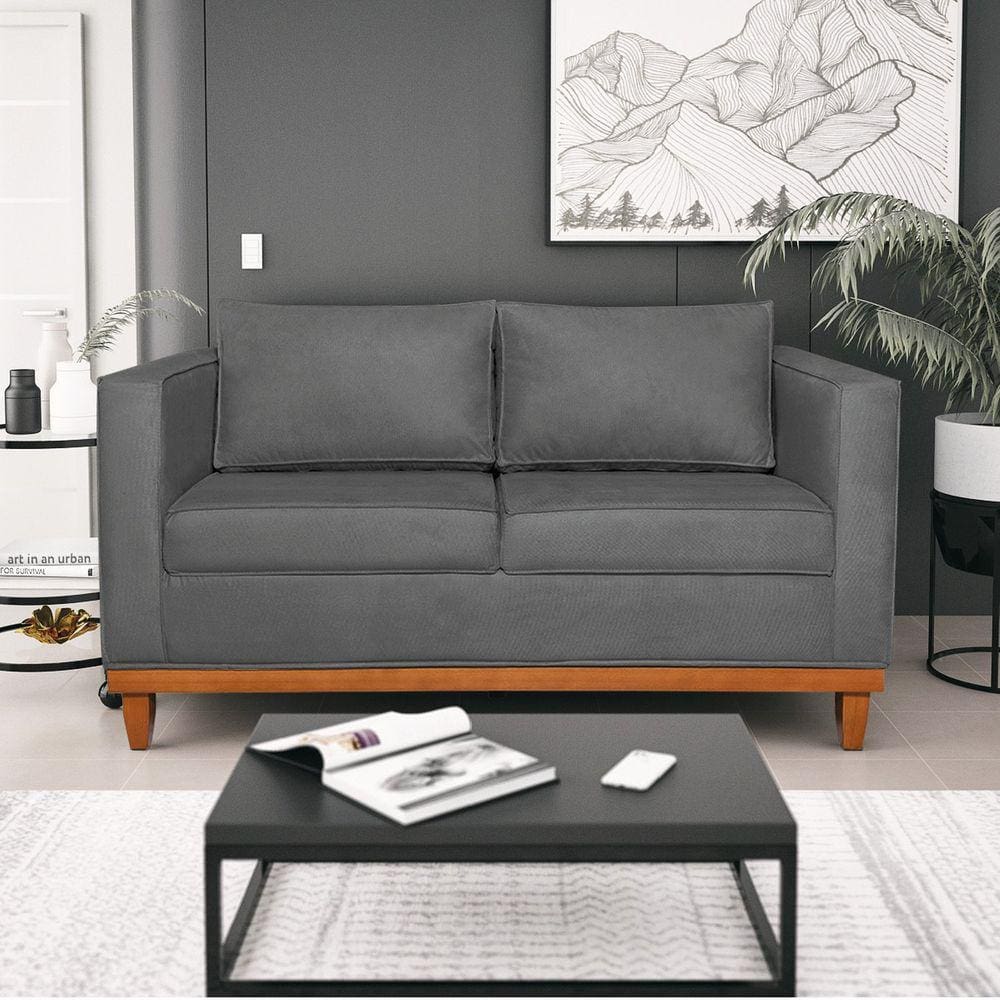 Sofá 2 Lugares 140cm Linho Esper Cinza