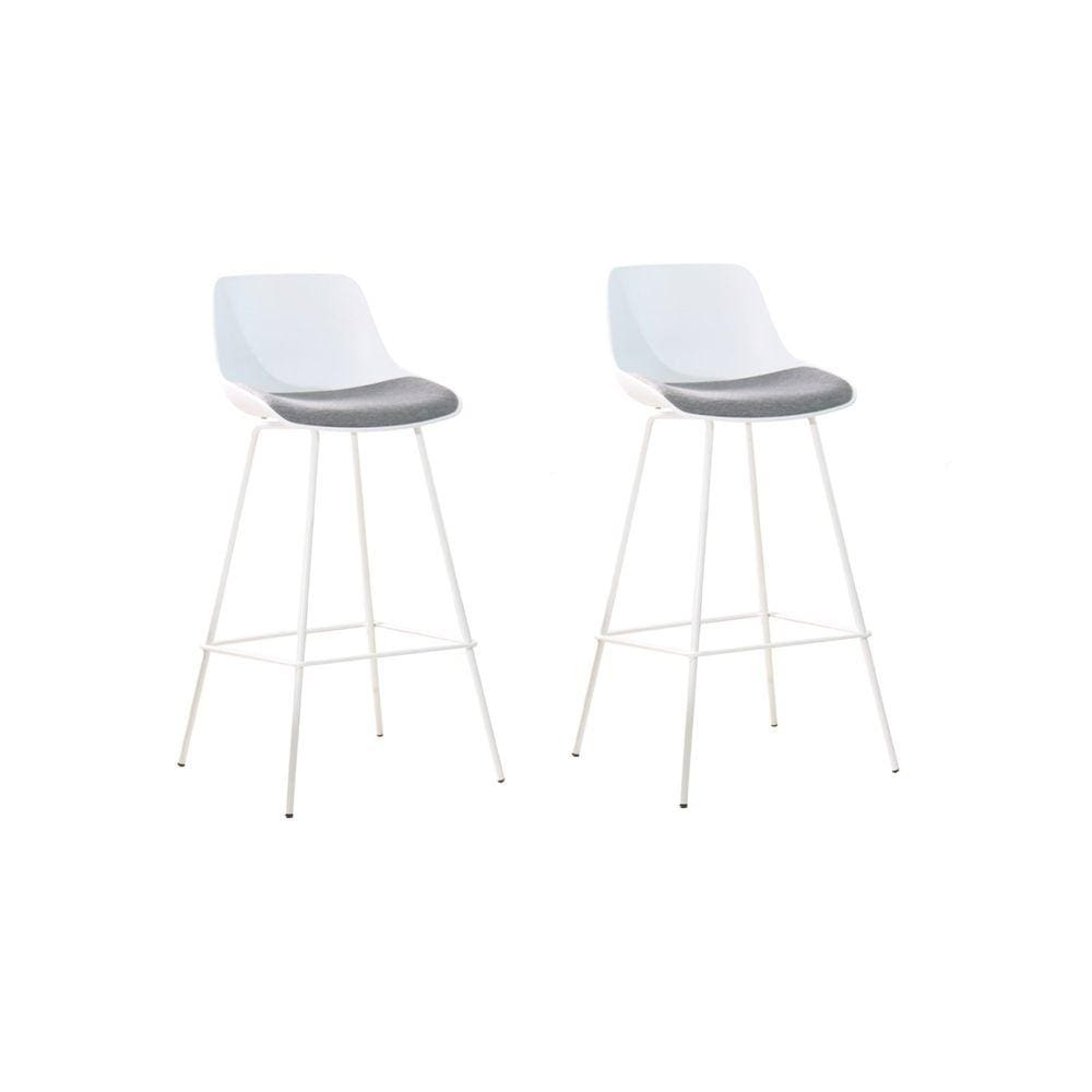Conjunto 2 Banquetas Medelín Rivatti Móveis Branco/Cinza Mescla