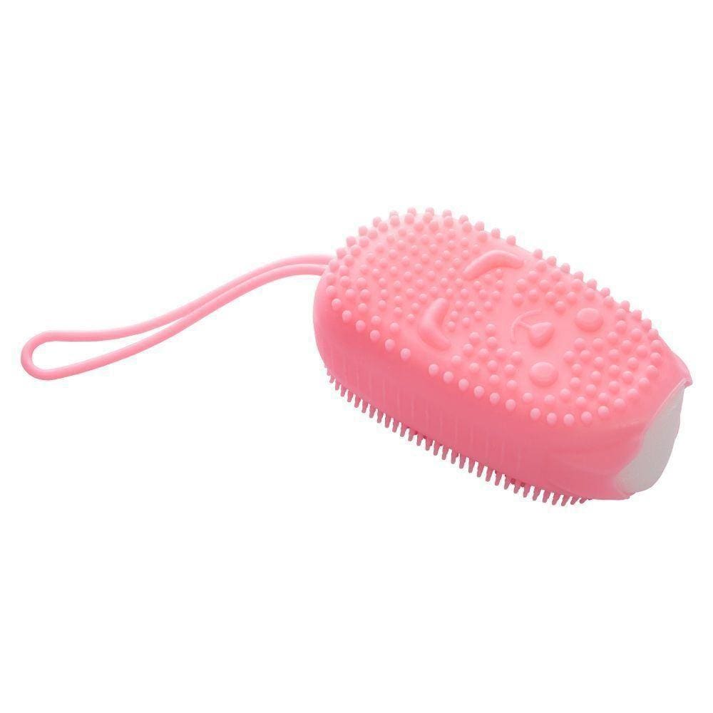 Esponja De Banho Capa Silicone Massageador Porco Espinho Rosa
