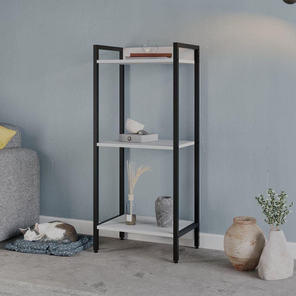 Estante para Livros Industrial Aço Multiuso 3 Prateleiras 104x45cm Active Yescasa Branco Chess