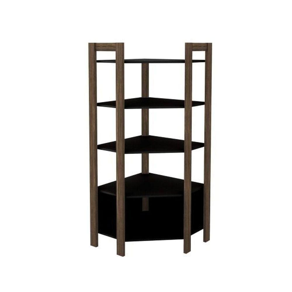 Estante para Livros de Canto Multiuso Tecno Mobili Preto/Nogal