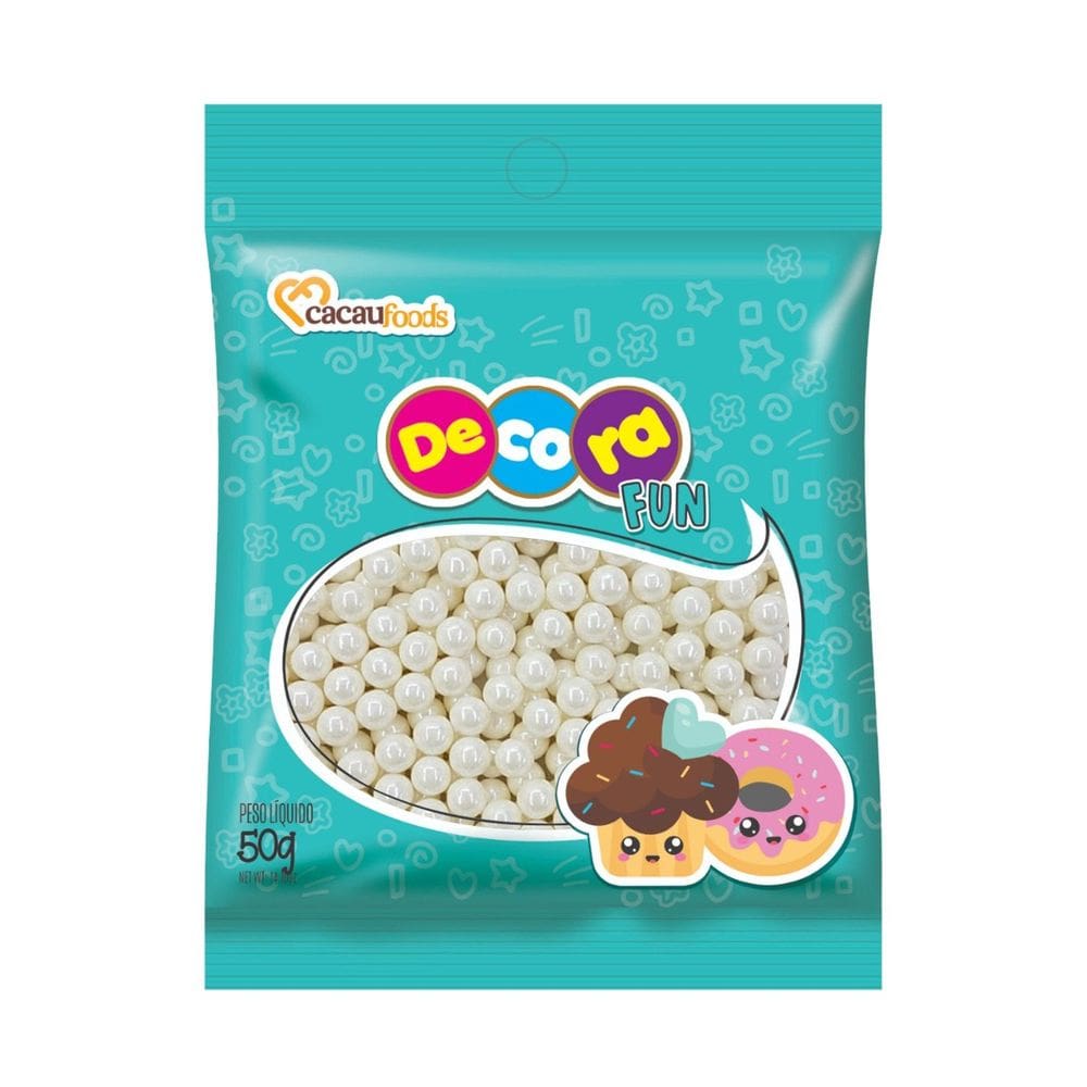 Confeito Decora Fun Perola 50g - Cacau Foods
