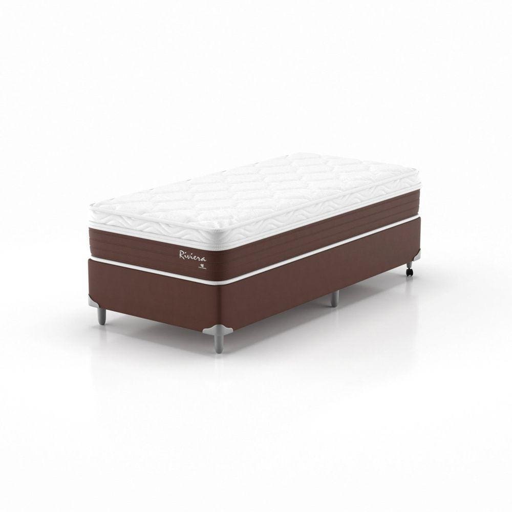 Conjunto Cama Solteiro Montreal 0,88x1,88x0,65 Riviera Marrom