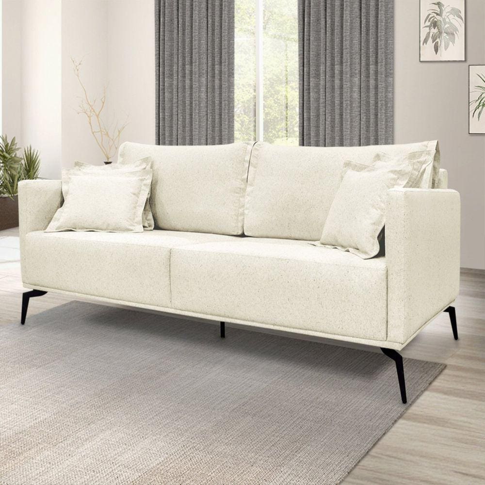 Sofá 2 Lugares 160cm Linho Lion Spezzia Decor Marroml